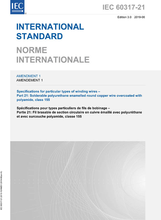 Cover IEC 60317-21:2013/AMD1:2019
